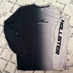 Hollister California Ombre Long Sleeve T Shirt Men’s XL Black Gray